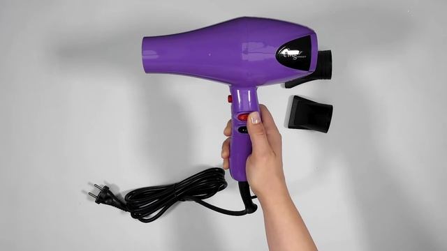 Фен профессиональный с насадками Mark Shmidt 8828, фиолетовый смотреть онлайн