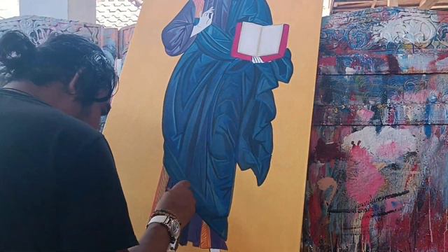 JESUS CHRIST ICON STYLE PAINTING / ICONOGRAPHY / ICON PAINTING смотреть онлайн