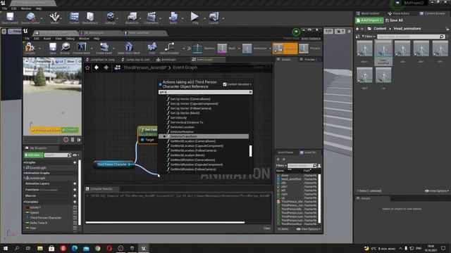 Создаем вращение головы в UE4