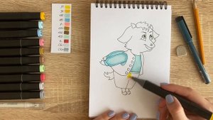 Как нарисовать козлёнка из сказки карандашом и скетч маркерами | Рисунок для детей, поэтапно и легк
