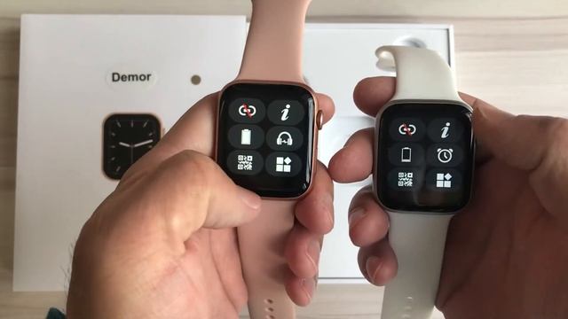 DMEOR IWO 14 Smart Watch IWO W66 vs W46 Smartwatch Series 6 44mm 40mm IWO14 Unboxing Review Compare смотреть онлайн