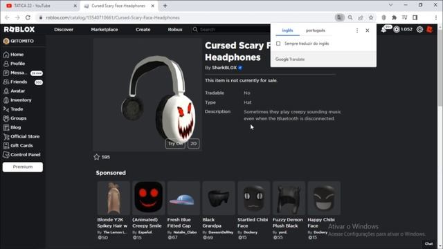 Como Ganhar o item [Cursed Scary Face Headphones] Roblox смотреть онлайн