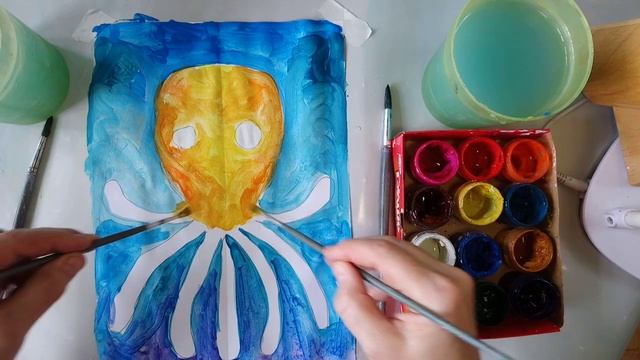 Рисуем осьминога двумя руками смотреть онлайн