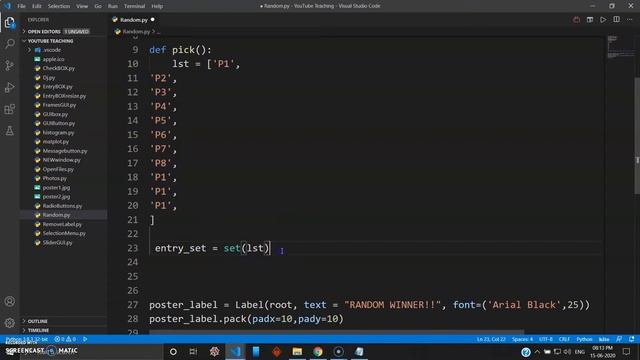 Lottery Machine using Random in TKinter and Python - Python Tutorial (2020) #20