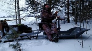 Покатушки за дичью с другом-Хантером на мотобуксировщике-толкаче Ураган Промысловик - огонь техника