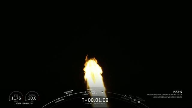 Полет внутри космического корабля Space X