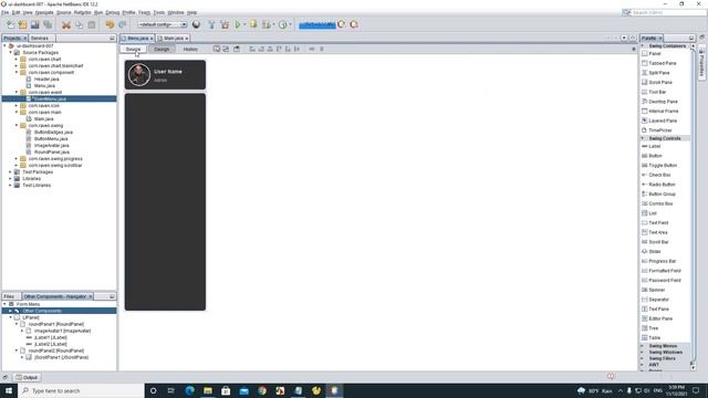 Java UI Design - Dashboard Desktop Application