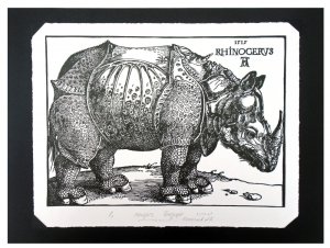 Процесс резьбы и печати ксилографии "Носорог Дюрера"