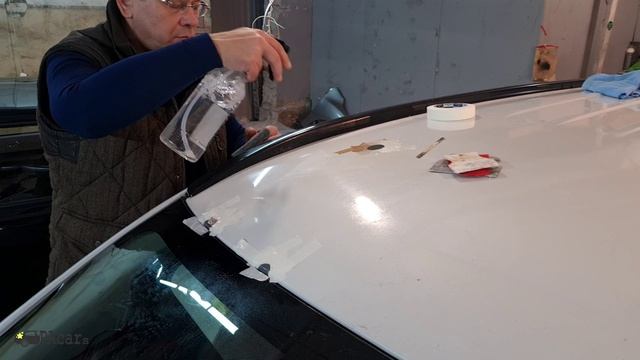Mitsubishi Outlander удаление сколов с кузова, цвет перламутр