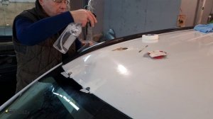 Mitsubishi Outlander удаление сколов с кузова, цвет перламутр