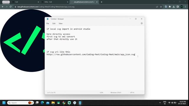 How to Import Offline SVG File and Online SVG URL in Android Studio Kotlin