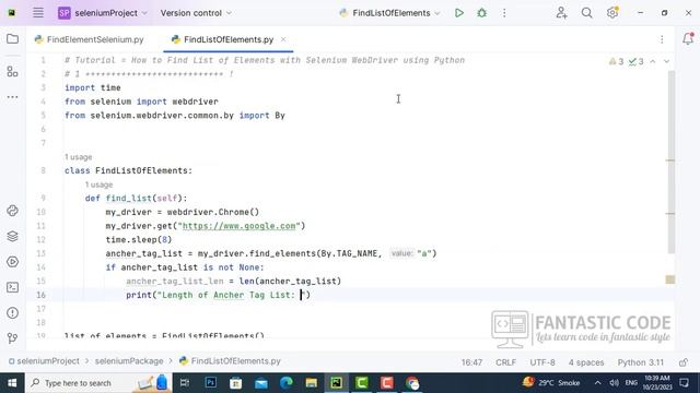How to Find List of Elements | Selenium WebDriver with Python | Tutorial 8