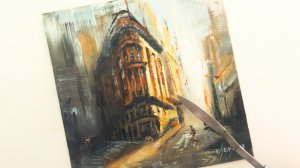 Как нарисовать старое здание и улицы города. Живопись маслом. Мастихин и плоская кисть