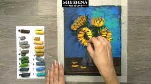 How to draw sunflowers with soft pastels ? FLOWERS