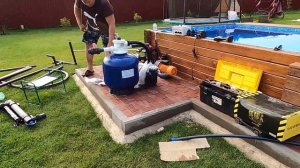 Строительство бассейна из бруса в отделке пленкой ПВХ Часть 3. Бассейн под ключ в Сергиев Посад