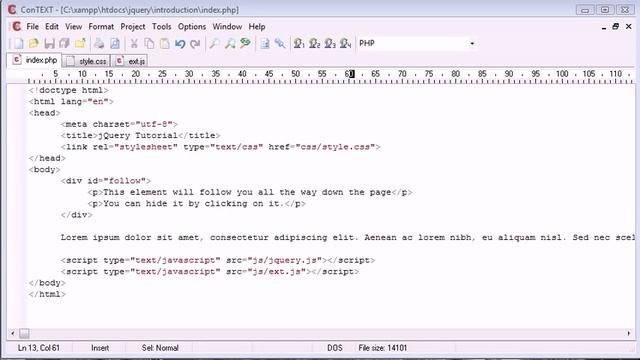 jQuery Tutorial - 189 - DIV that follows down screen смотреть онлайн