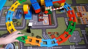 Крутой поезд аналог лего дупло/супер подарок для ребенка