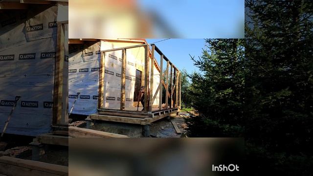 Пристройка каркасной веранды часть 2