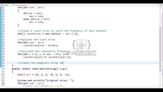 Counting Sort in Java | Sorting Algorithm Tutorial with Example Code | AlgoXploration
