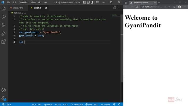 Variables in JavaScript | Lecture 5 | JavaScript for Beginners
