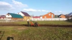 Мотоблок ОКА, вспашка целины