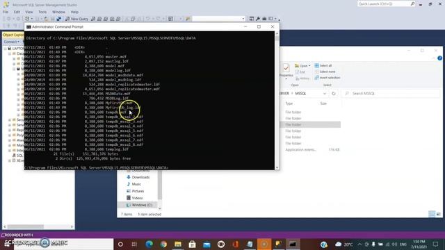 Creating database in SQL Server 2019