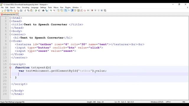 Create Text to Speech Converter Using JavaScript @BK Tutorial