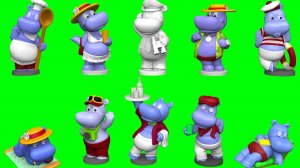 Бегемотики из киндера для 3д печати.Collection of hippos from Kinder Surprise 1992 for 3D printing