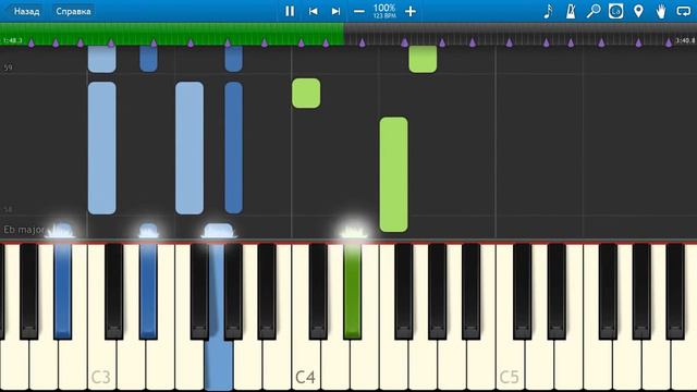 Юлия Савичева - Скажи мне, что такое любовь (на пианино Synthesia) смотреть онлайн