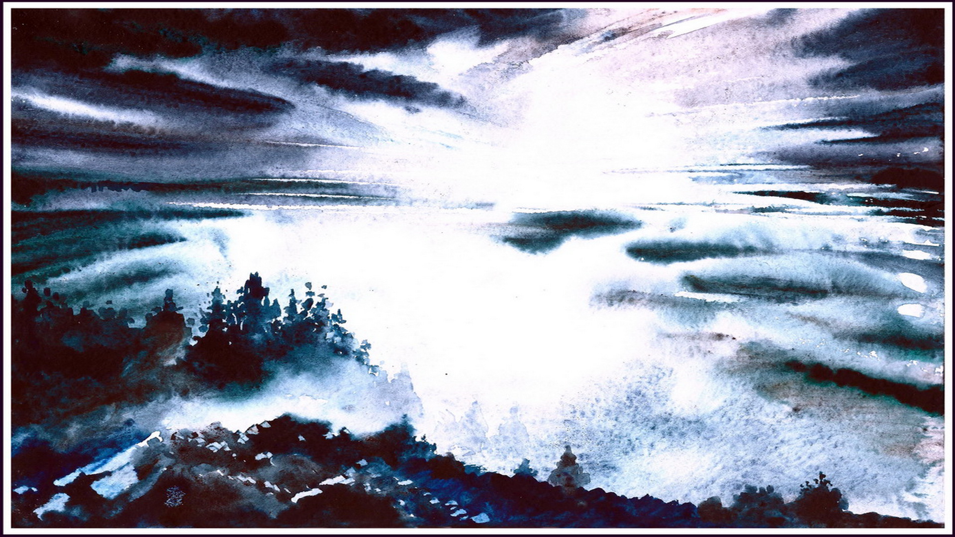 Акварельная живопись "В дымке тумана"