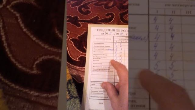 Показываю ( табель успеваемости)