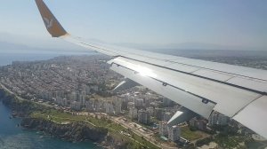 Landing in Antalya Airport AYT. Pegasus Airlines B737-800