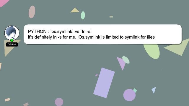 PYTHON : `os.symlink` vs `ln -s` смотреть онлайн