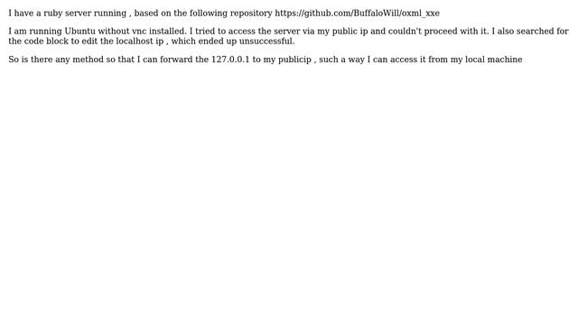 DevOps & SysAdmins: Is it possible to forward 127.0.0.1:port to publicip:4567? смотреть онлайн