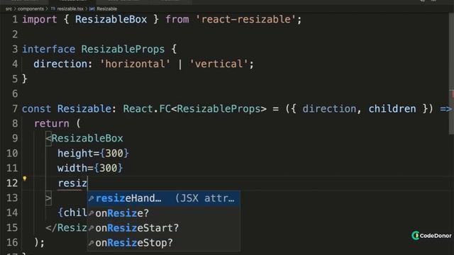 137. Setting a Resize Handle | React with Typescript