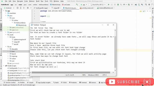 Android Studio Tutorial: How To CHANGE TextView Font In Android | Ways To change font | #learnvibes