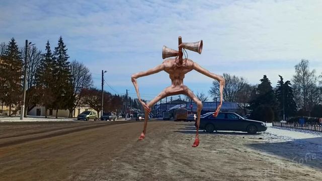 Сиреноголовый в Городе снятый на камеру! Сиреноголовый vs Боевой Робот ! Siren Head vs Robot !