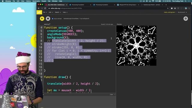 Coding Train Live:  Processing Foundation Holiday Telethon 2019