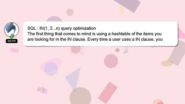 SQL : IN(1, 2...n) query optimization