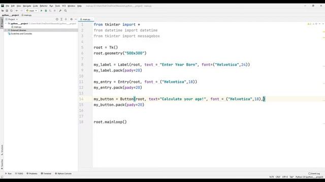 Calculate Your Age - Python Tkinter Desktop App