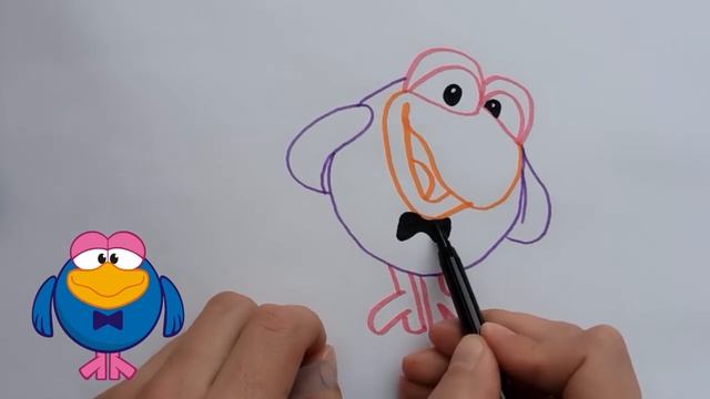 как нарисовать смешариков. рисуем каркарыча. рисуем смешариков. Kikoriki.