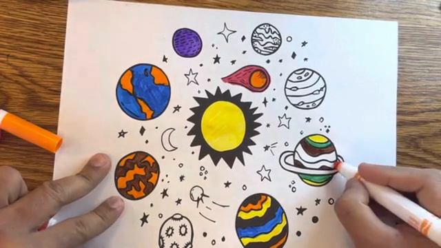 Coloring Planets for Toddlers and Kids | Simple and Fun Activities смотреть онлайн