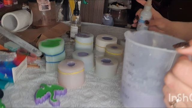 Заливаем мыльную основу в силиконовые молды ?♀️