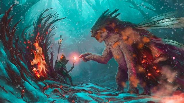 Сказочный лес. Загадочные существа. Огонь. Cinemagraph 4K