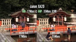 canon XA20  60i と 60P  動画・静止画　比較