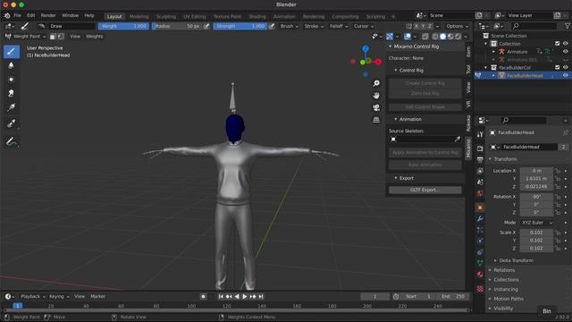 Attatch a 3D model head to a body- Blender3D/facebuilder addon tutorial смотреть онлайн