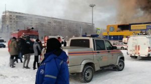 Пожар в Томске в гипермаркете ЛЕНТА