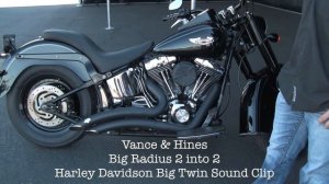 Vance and Hines Big Radius 2 into 2 Harley Davidson Big Twin Sound Clip