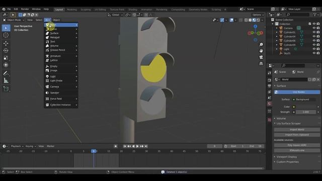BLENDER 2.93 Пробую анимацию светофора смотреть онлайн