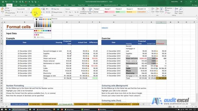Formatting Excel cells examples смотреть онлайн